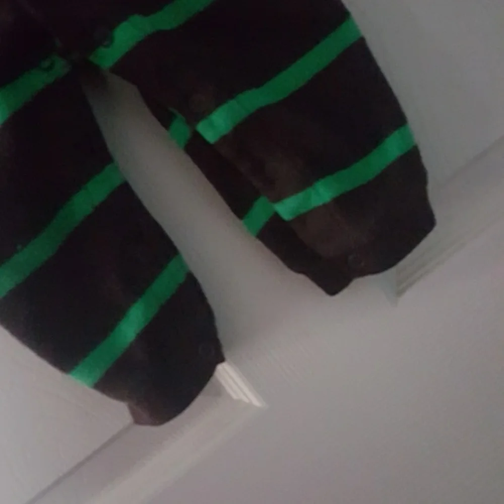 Carter's Green & Brown Snap Footless PJ Onsie-12M